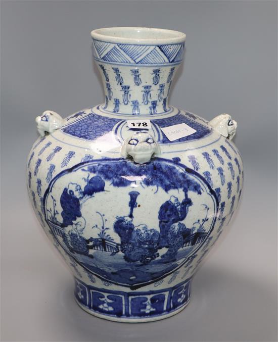 A large Chinese blue and white jar height 40cm